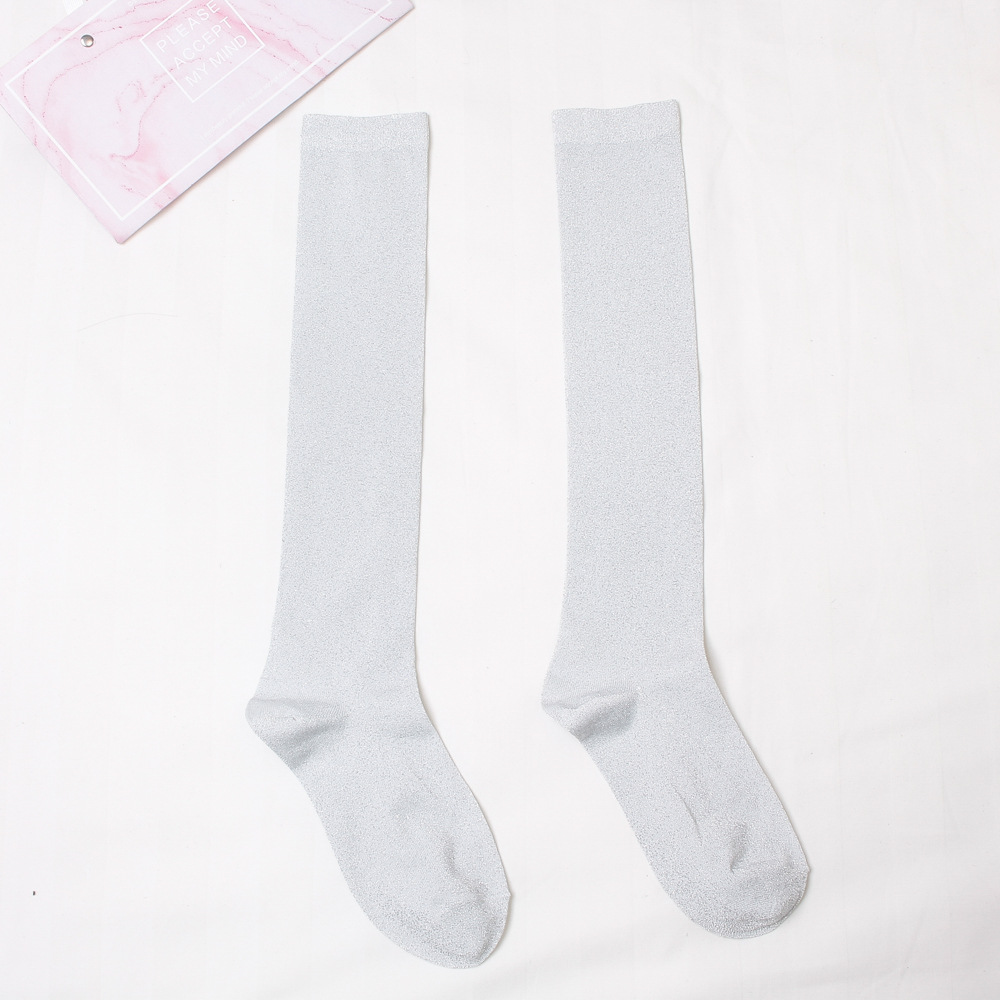 2020 Spring And Summer Knee Socks Students Socks Silver Tube Socks Girls Socks Calf Socks And Knees Half 2007